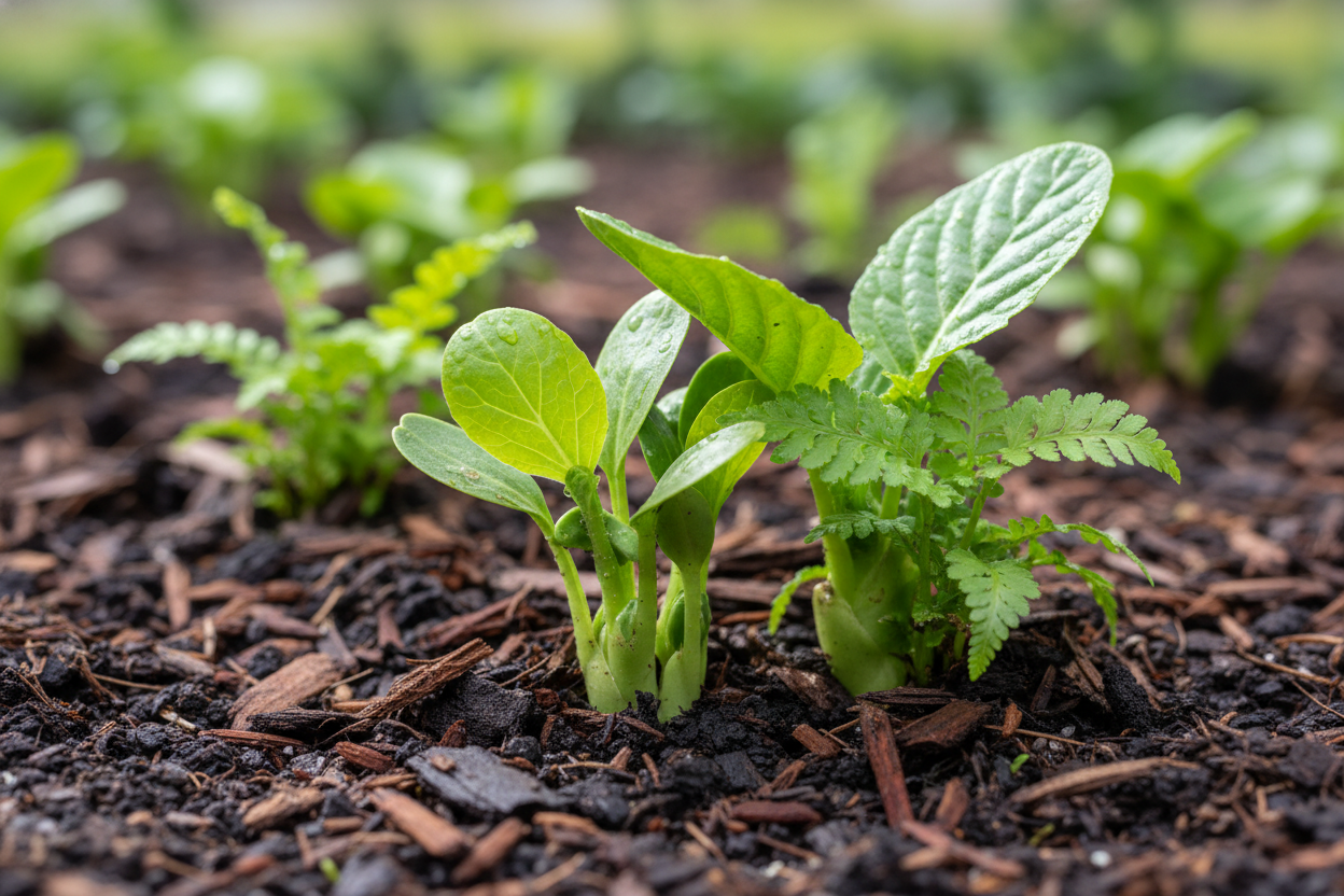 Healthy garden with vibrant plants